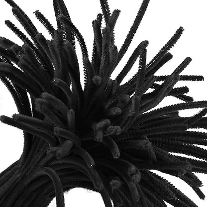 Cuttte Pipe Cleaners Craft Supplies - 100pcs Black Pipe Cleaners Craft Kids DIY Art Supplies (6 mm x 12 inch)