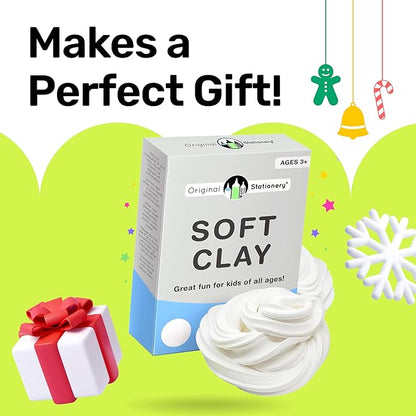 Original Stationery Soft Clay for Slime Making - Moldable Modeling Clay for Kids, Blend with Glue & Shaving Foam for Butter Slime, 1.3 Lbs/600g - Fun Birthday Gift - Mix-in Supplies