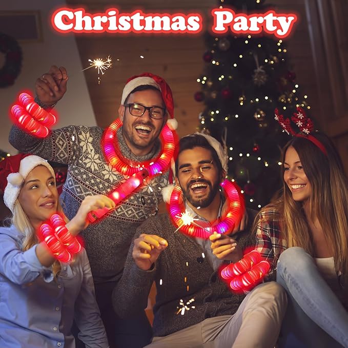 12 PCS Red Glow Sticks Valentines Day Party Favors for Kids, LED Light Up Necklaces Bracelets Accessories for Toddlers, Glow Birthday Mardi Gras Party Supplies Decorations for Boys Girls