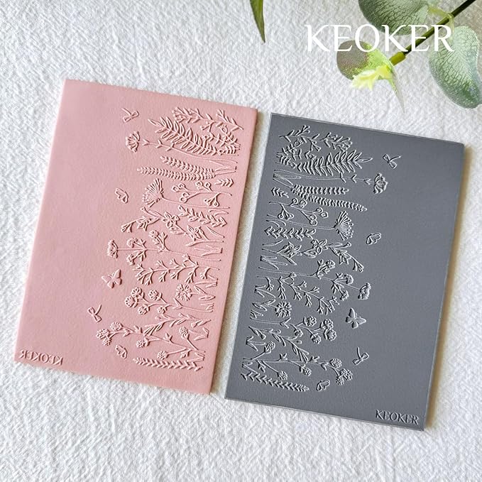 KEOKER Polymer Clay Texture Sheets Set, Works with Polymer Clay Cutter, Same Effect as Polymer Clay Texture Roller, Texture Sheets