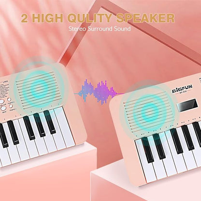 Raimy Kids Keyboard Piano with Two Speakers, 37 Keys Electric Music Instruments Piano Keyboard with Mic, Early Education Music Toddlers Children Toys Gifts for 3 4 5 6 7 8 9 10 11 12 Years Old Girls