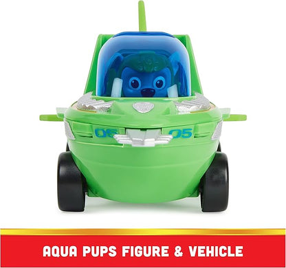 Paw Patrol Aqua Pups Rocky Transforming Sawfish Vehicle with Collectible Action Figure, Kids Toys for Ages 3 and up