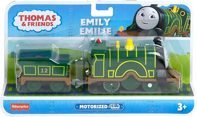 Thomas & Friends Motorized Toy Train Emily Battery-Powered Engine with Tender for Pretend Play Preschool Kids Ages 3+ Years