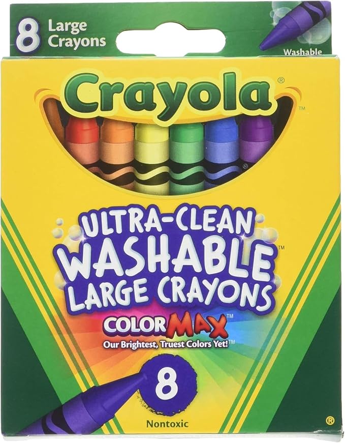 Crayola 8 Count Ultra Clean Washable Large Crayons Color Max (Pack of 3)