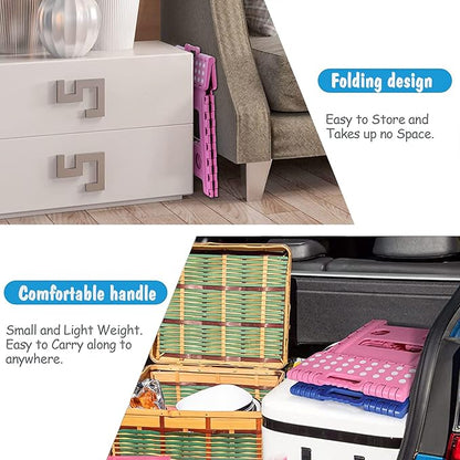 ACKO Folding Step Stool - 13 inch Height Premium Heavy Duty Foldable Stool for Kids and Adults, Kitchen Garden Bathroom Stepping Stool (Pink)