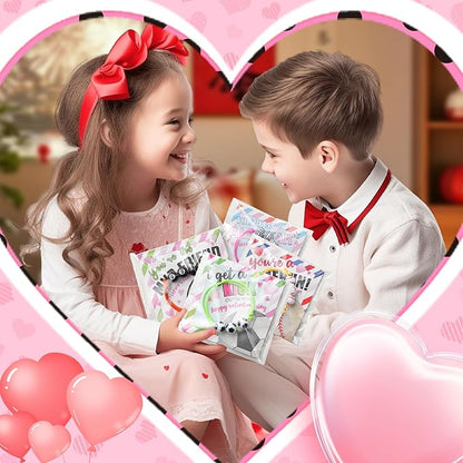 Valentines Day Cards for Kids School 28 Packs Valentines Day Gifts for Kids with Adjustable Sports Balls Bracelets Fit Kids Size Valentine School Classroom Prizes Gift Exchange Party Favors
