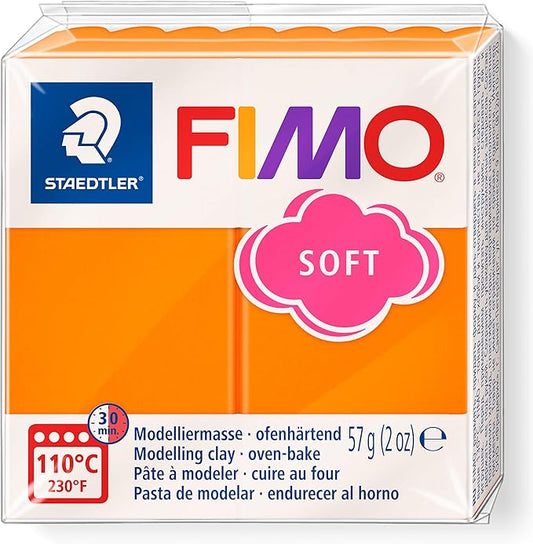 Staedtler FIMO Soft Polymer Clay - -Oven Bake Clay for Jewelry, Sculpting, Crafting, Tangerine 8020-42