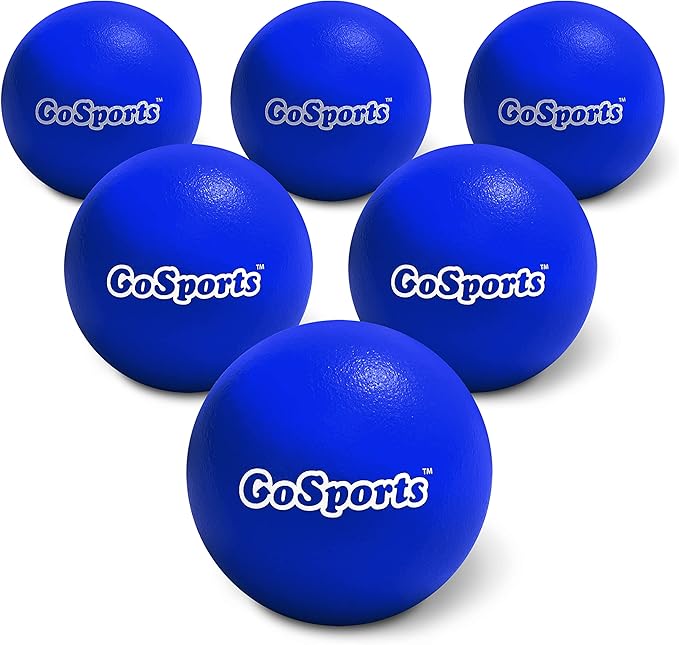 GoSports Soft Skin Foam Playground Dodgeballs - Set of 6 Includes Mesh Carry Bag