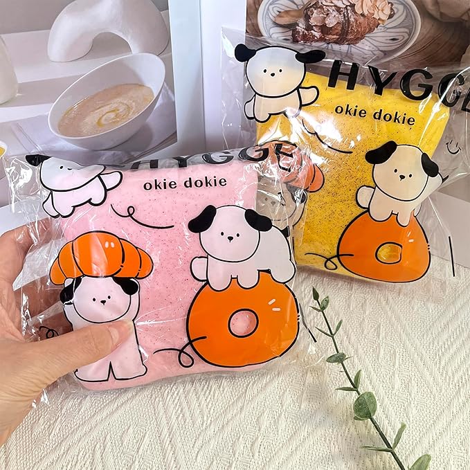 Bread Butter Squishy,Slow Rising Squishy，Stress Balls，Stress Relief & Fidget for ADHD，Party Favor Gift (Yellow and Pink)