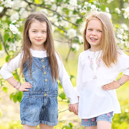 Bonuci 12 Pcs Kids Motivational Friendship Bracelets Letter Beads Bracelets for Girls Toddler Bracelets Gifts Bulk for Girls Kids