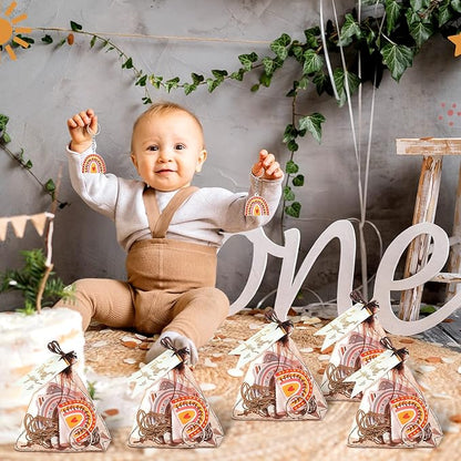 130 Pcs Rainbow Party Favors Including 20 Bohemia Bracelet 20 Rainbow Keychains 50 Rainbow Stickers 20 Organza Bags 20 Thank You Tags for Rainbow Baby Shower Party Decorations