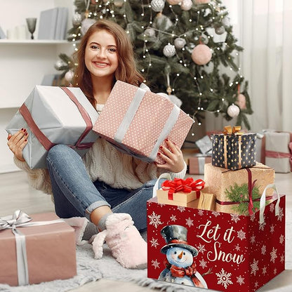 Merry Christmas Snowman Rectangular Basket,Waterproof Boxes with Handle, Toy Snowman Storage Box for Boys Girls, Merry Foldable Book Storage, Christmas Gifts Basket for Family, Christmas Party Decor