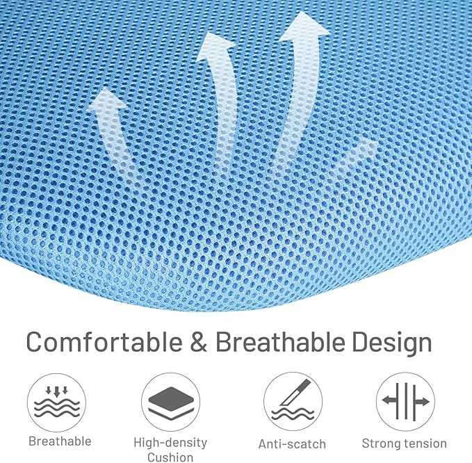 FurnitureR Kids Desk Chair, Small Office Chair Armless Adjsutable Swivel Task Chair with Soft Cushion for Study Kids Teens Child, Blue