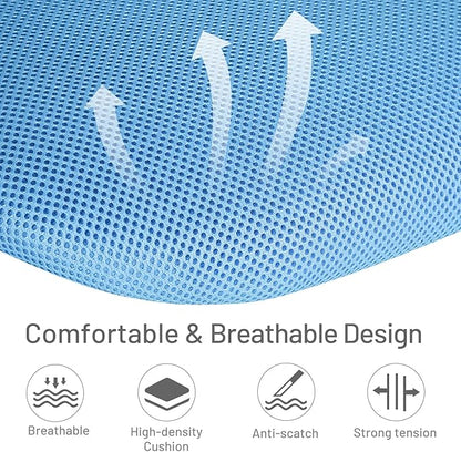 FurnitureR Kids Desk Chair, Small Office Chair Armless Adjsutable Swivel Task Chair with Soft Cushion for Study Kids Teens Child, Blue