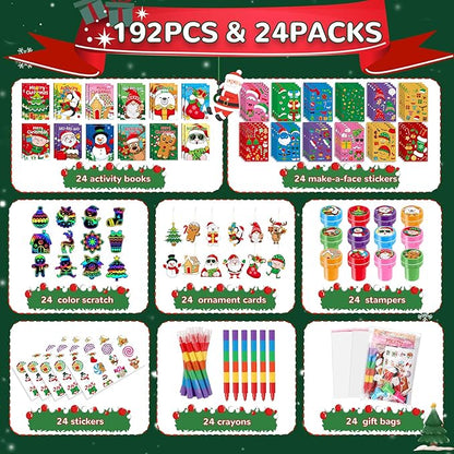 BenLouis Christmas Party Favors for Kids Christmas Classroom Gifts Prize Stockings Filler Coloring Books Bulk for Students Crafts Xmas Holiday School Goodie Bag Stuffer（24Set Gingerbread）