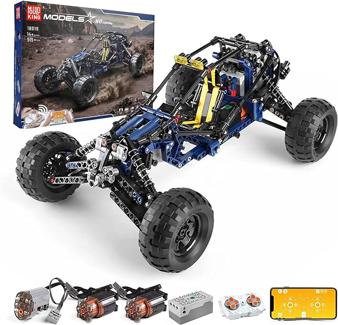 Mould King RC Off-Road Building Car Toys, 515 Pieces Building Blocks Lightning Climbing Car Model with Motors (Remote Control and APP Control), Intelligent Building Kits for Boys