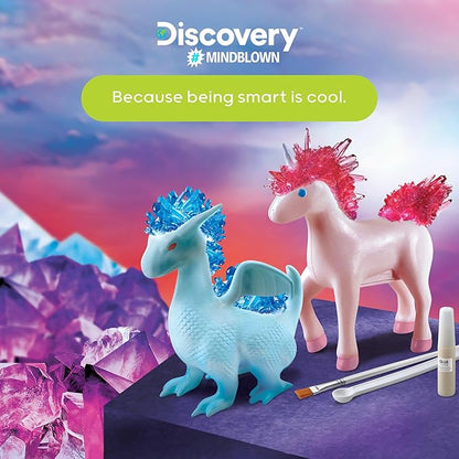 Discovery™ #MINDBLOWN Crystal Creatures Dragon & Unicorn Crystal Grow Kit [Amazon Exclusive] Easy & Simple DIY STEM Science & Chemistry Set, Fun Learning Arts & Crafts Kids Toy, Safe for Ages 8+
