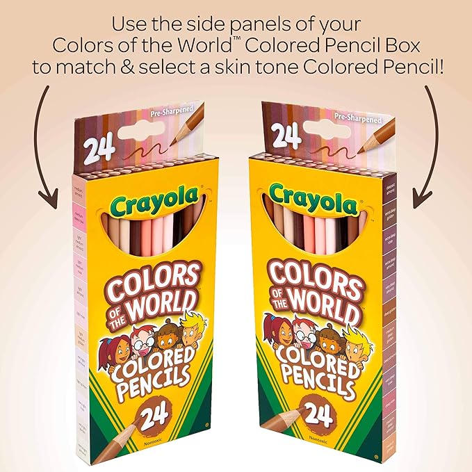 Crayola Colors of the World Bulk Colored Pencil Set - 6 Packs (24ct), Skin Tone Kids Colored Pencils for Kids, School Supplies
