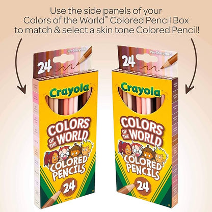 Crayola Colors of the World Bulk Colored Pencil Set - 6 Packs (24ct), Skin Tone Kids Colored Pencils for Kids, School Supplies