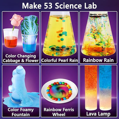 UNGLINGA 53 Experiments Science Kits for Kids Boys Girls, Gift Ideas for Birthday Christmas, Chemistry Physics Set, STEM Activities Learning Educational Scientist Toys