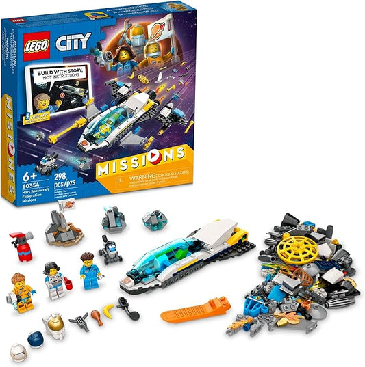 Lego City Mars Spacecraft Exploration Missions 60354 Interactive Digital Building Toy Set - with Astronaut Minifigures and Spaceship, Traverse The Stars, Great Gift for Kids, Boys, and Girls Ages 6+