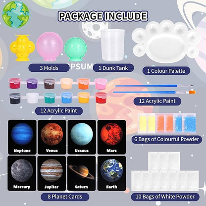 Pllieay DIY Planet Bouncy Ball Make Your Own Bouncy Ball Kit Kids Magic Bouncy Balls Educational Science Kits Solar System for Kids Craft Kit for Kids