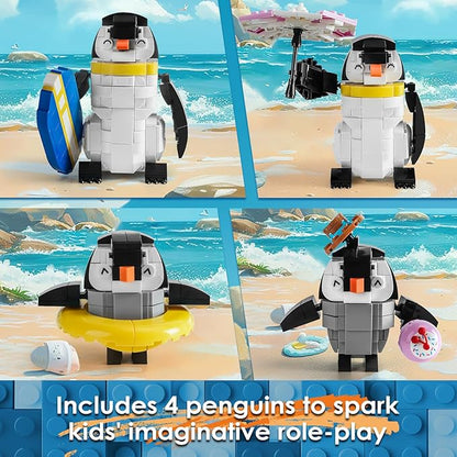 Penguin Family Animal Building Set Creator STEM Toy for Kids 6+, Model Building Kit for Display or Family Activity, Birthday Gift for Kids Boys and Girls Ages 6-12 (907PCS)