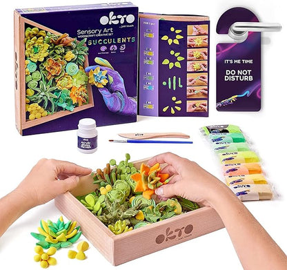 Art Kit Energy | Succulents Art Set 3D for Home Wall Decor | Craft Kits for Adults and Teen | Craft Box with Modeling Clay for Succulents | Hobby Kits Succulent DIY Kits