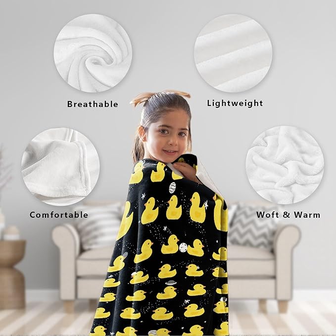 Aparajita Ruddy Duck Adult Duck Blanket Kids Funny Blanket Suitable for Bedroom Living Room Bed Sofa Crib Couch Chair Outdoor All Season Items That Yellow Duck Lovers Will Love 80"x60"for Adult