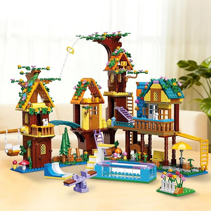 Tree House Building Set Compatible with Lego Friend, 947 PCS Adventure Camp Building Toy, Forest House Building Kit Birthday Gift for Adult Age 14+ Years