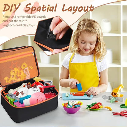 Hard Travel Case for Play-Doh Modeling Compound, Playdoh Set Storage Bag Carrying Case for Playdough Dough Tool Kit Organizer Container, Bag Only