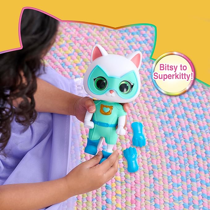 Just Play Disney Junior SuperKitties Cat-Tastic Transforming Bitsy, Toys for Kids Ages 3 Up