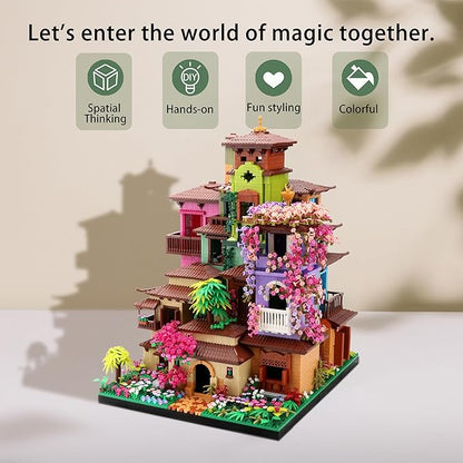 Micro Mini Architecture Blocks Set, Cherry Blossom Villa Tree House Bricks Building Set, Flower House Creative Collectible Models Present for Teens and Adults (7080PCS)