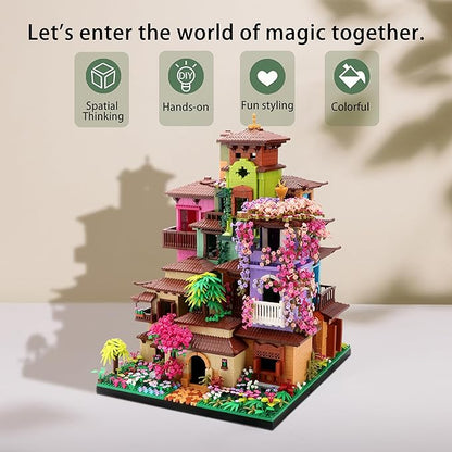 Micro Mini Architecture Blocks Set, Cherry Blossom Villa Tree House Bricks Building Set, Flower House Creative Collectible Models Present for Teens and Adults (7080PCS)