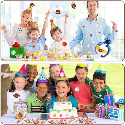 JULBEAR 300Pcs Foam Sports Stickers for Kids Self-Adhesive Stickers Including Basketball Football Soccer Volleyball Sports Party Favors for Kids Arts Crafts Decoration Supplies