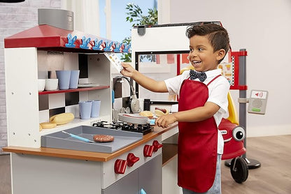 Little Tikes Real Wood Drive-Thru Diner Wooden Play Kitchen with Realistic Lights Sounds and Multi-Sided, 40+ Accessories Set, Gift for Kids, Toy for Girls & Boys Ages 3 4 5+ Years(Multi color)