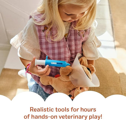 Melissa & Doug Examine and Treat Pet Vet Play Set, 24-Piece Animal Doctor Playset with Dog & Cat Plushies, Pet Doctor Kit & Accessories, Preschool Toys for Girls & Boys Ages 3+