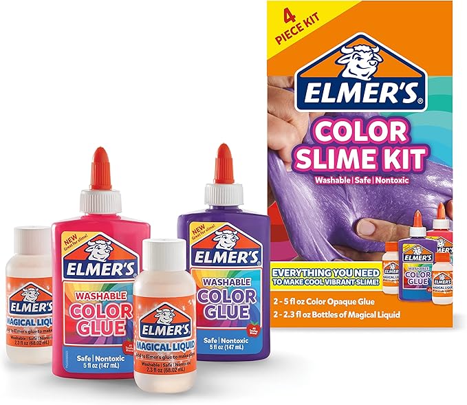 Elmer's Color Slime Kit, 2-Count + 2-Activator, Pink/Purple