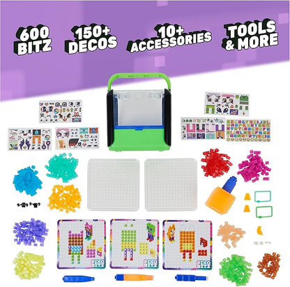 Exclusive Neon Studio with 600 Water Fuse Beads, Decos and Accessories, Makes 3D Creations with No Heat, Arts and Crafts Kids Toys