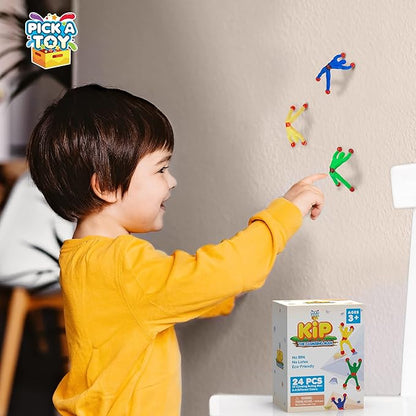 24-Piece Climbing Man Sticky Toy Set - Mini Toys Flexible and Stretchy Wall Tumbler Crawlers for Boys and Girls - Assorted Colors - Perfect Birthday and End of Year Party Favors