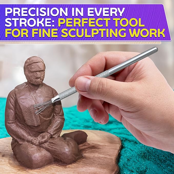 2Pcs Scoring Tool Pottery Carving Tools - Polymer Clay Tools Sculpting Kit Pottery Tools and Supplies Pottery Needle Tool Clay Sculpting Tools - Pottery Trimming Tools Clay Molding Tools Ceramic Tools