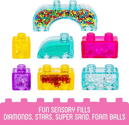 Jelly Blox Classic Castle Set | Includes 45 Pieces | Toddler & Preschool Building Blocks Kids Can Squeeze, Stretch, Squish | MESH ACCREDITED | Safety Tested & Ouch-Free | Sensory Play Toy for Ages 2+