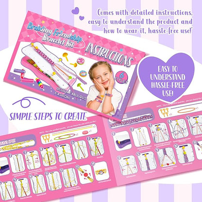 GIRLINK Friendship Bracelet Making Kit Toys - DIY Arts and Crafts Toys - String Bracelets Maker Craft for Ages 6-12 Best Valentine's Day Gift Birthday Gifts Ideas for Girls