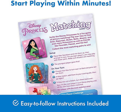 Wonder Forge Disney Princess Matching Game - Fun Memory Game for Kids Ages 3 and Up - Toddler Learning Toy Featuring Belle, Ariel, and Elsa and more Disney Princesses - Packaging May Vary