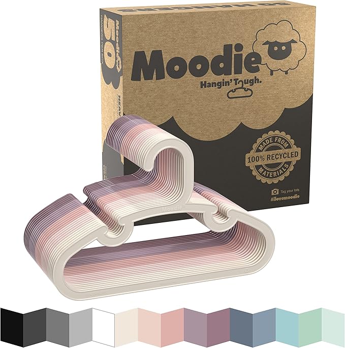 Recycled Plastic Kids Hangers | 13.5" Heavy Duty Big Kids Plastic Hangers | Bulk Pack Childrens Hangers Plastic, Large Toddler Hangers for Clothes | Child Size (2-12yrs | 50 Pack, Pinks)