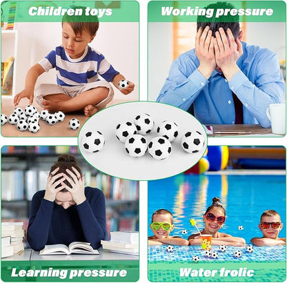 Hxezoc Mini Soccer Stress Balls 20 Packs Soccer Foam Sports Balls Small Squeeze Anxiety Bulk Toy Ball for Kids Soccer Birthday Party, School Carnival Party Supplies