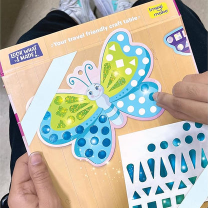 Imagimake Mirror Mosaic Butterfly & Peacock Kids Art Set | DIY Craft Kit | Foil Stickers for Kids | Mosaic Kit | Travel Toys | Birthday Gift for Girls and Boys Ages 3,4,5,6,7,8 |