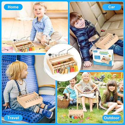 INIFEIDALA Montessori Toys for 3 4 5 Year Old,Montessori Screwdriver Board Set-Lock and Key Toy,Kids Tool Set,Preschool Learning Sensory - Fine Motor Skills - STEM Toys