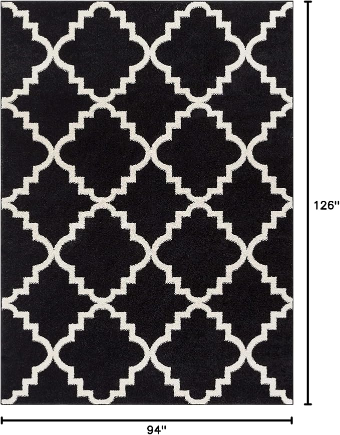 Well Woven Sydney LuLu's Lattice Black Modern Geometric Trellis Area Rug 7'10" x 10'6"