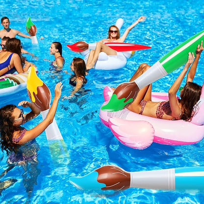 43.3 Inch Giant Inflatable Paint Brushes Large Blow up Colored Paintbrushes Set Art Paint Brushes for Kids Summer Birthday Party Favor Decoration Back to School Classroom, 4 Color